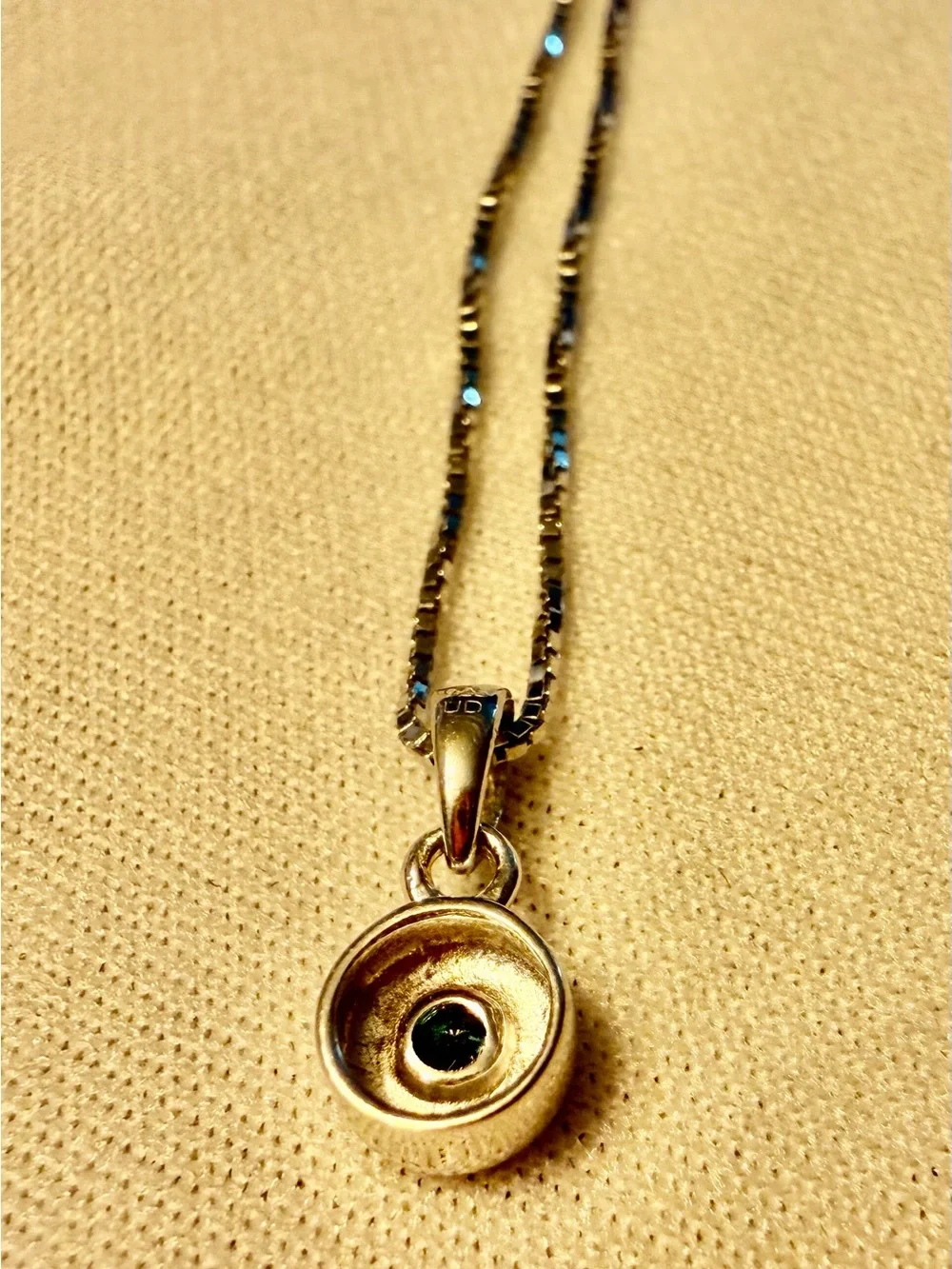 Blue Diamond Pendant 14K White Gold Plated 925 Sterling Silver 18 Inch Necklace